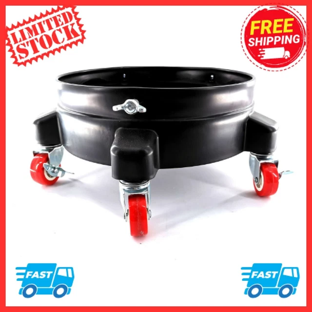 Heavy Duty 5-Gallon Durable Bucket Dolly Mop Wash Drum Cart Rolling