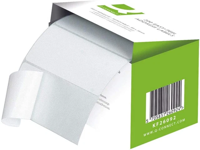 Q-Connect Address Label Roll Repositionable Self Adhesive 89 Mm X 36 Mm White ,