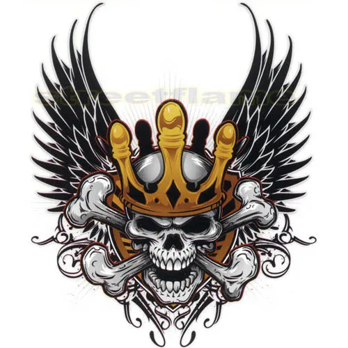SKULL DECAL GRAPHIC Motorcycle Windscreens Crown Wing Tribal Lt88189  Lt-88189 $13.99 - PicClick