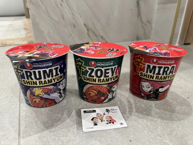 3CUP RAMYUN KPOP Demon Hunters Huntrix Rumi Zoey Mira Netflix exclusive ...