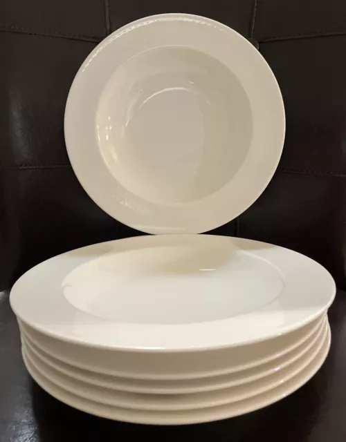 Set Of 6 Villeroy & Boch 1748 White Bone China Soup Plates 9” Luxembourg