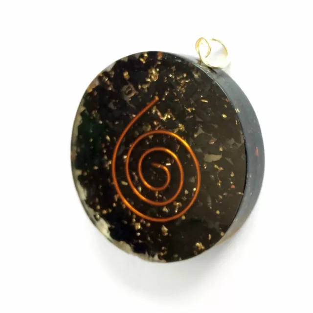 Shungite Orgonite Pendant Energy Generator Orgone Copper Spiral Necklace Handmad