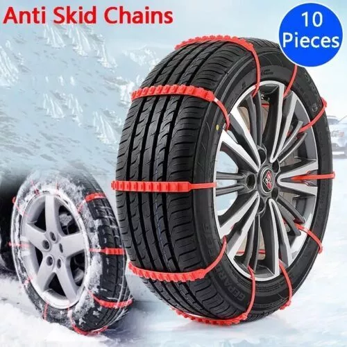 10tlg Anti-Rutsch Schneeketten Motorrad Roller Rad Reifenbindungen Universal NEU