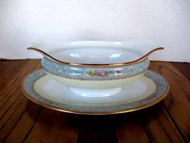 Vintage Noritake Hand Painted Dbl Spout  Gravy Boat