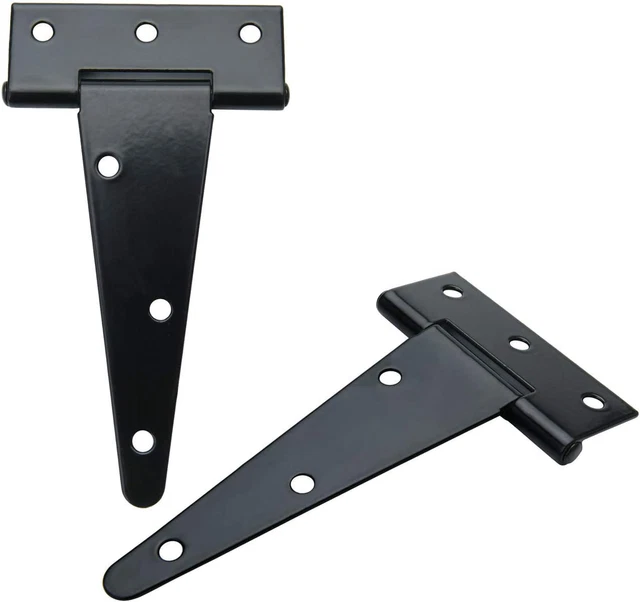 T-Strap Shed Hinge Gate Strap Heavy Duty Hinge Door Barn Gates Hinges Black Wrou