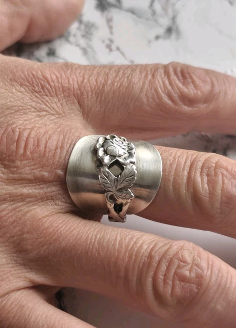 Ancienne Bague Argent Massif 925 chevalière Alliance Anneaux