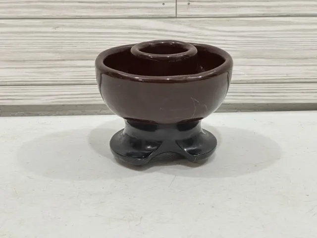 Vtg Large Ceramic Insulator Brown Chance 5" Across 4" Tall