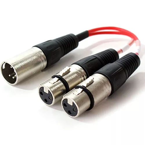 DMX Lighting Splitter Adapter XLR 5 Pin Male To 2 X 3 Pin Female Cable Converter