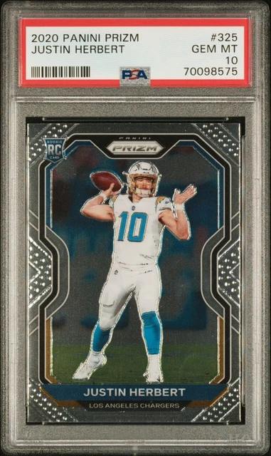 Justin Herbert RC Rookie 2020 Panini Prizm #325 San Diego Chargers PSA 10
