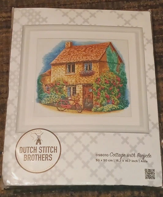 DUTCH STITCH BROTHERS Counted Cross Stitch Kit Cottage with Bicycle