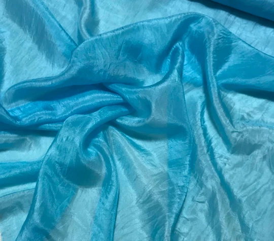 Hand Dyed AQUA BLUE China Silk HABOTAI Fabric