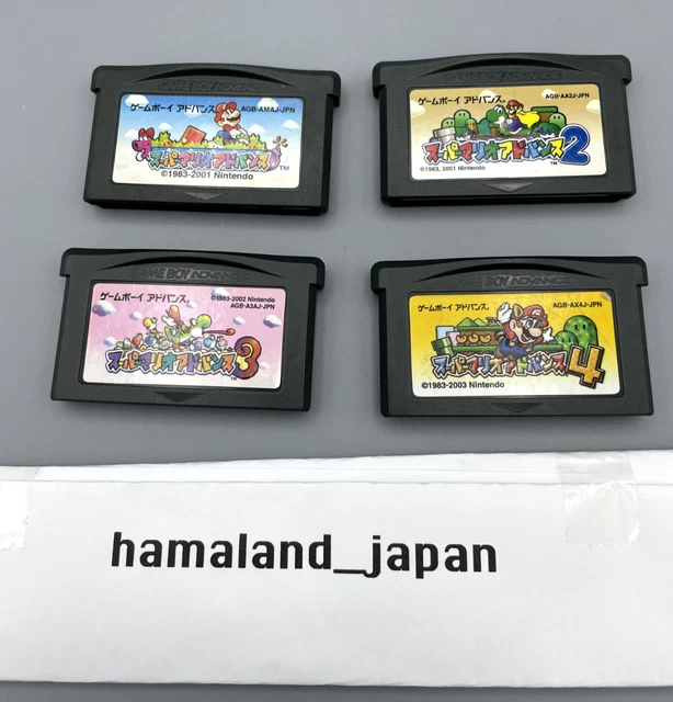 Nintendo Gameboy Advance Super Mario Advance 1 2 3 4 set Japan GBA Tested