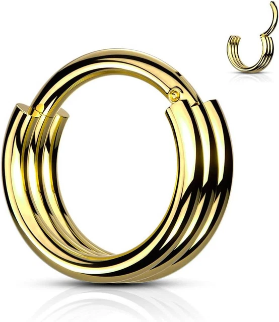 Anneau De Nez Dreireiher - Piercing Nasal 1,2 Mm En Or Rose - Anneau Septum élégant Et Confortable