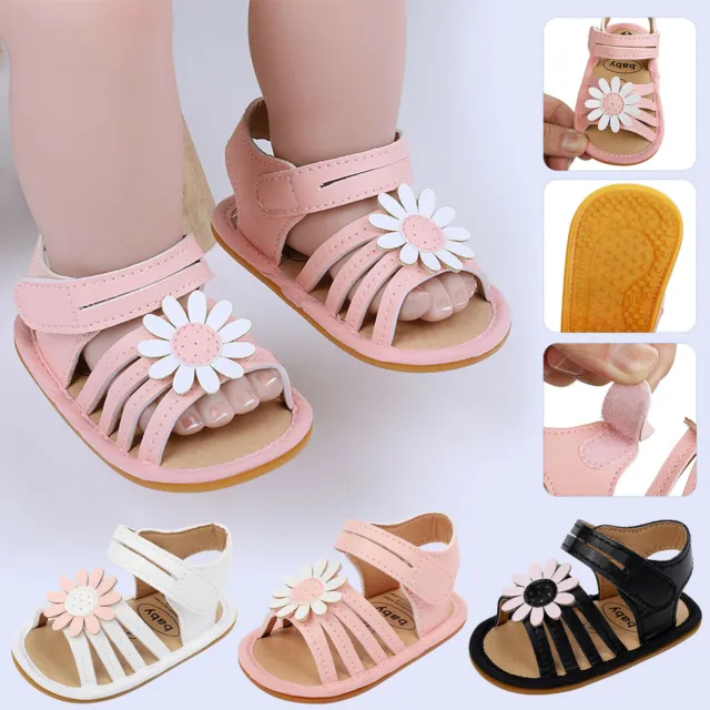 Infant Toddler Kids Baby Girls Flower Sandals Summer Princess Shoes Prewalker