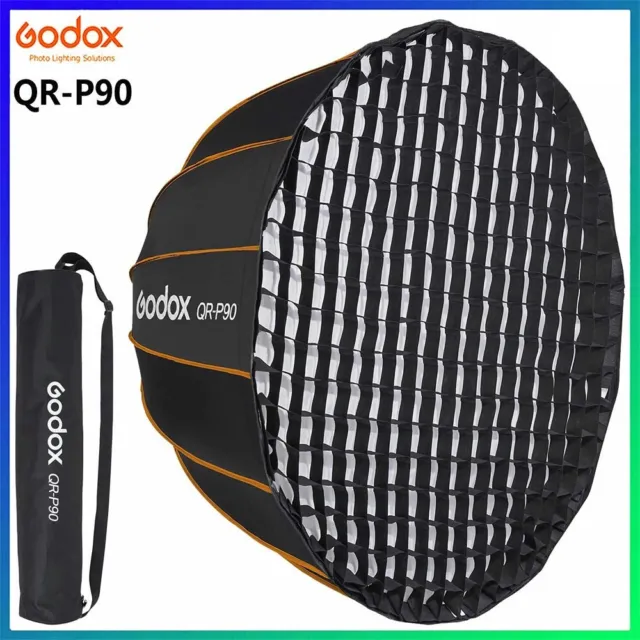 Godox Parabolic Softbox QR-P90 Honeycomb Grid for Bowens Mount Studio Flash AU
