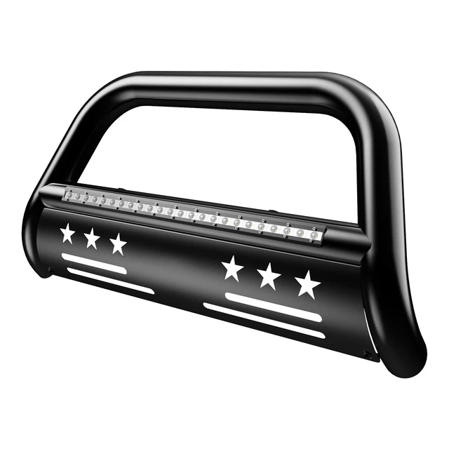 Bull Bar Front Bumper For 1999-06 Silverado/Sierra w/Led Light Bar Grille Guard
