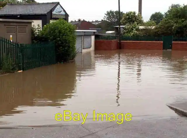 Photo 6x4 Darton Fish Shop Flooded. After the River Dearne overflows. c2007