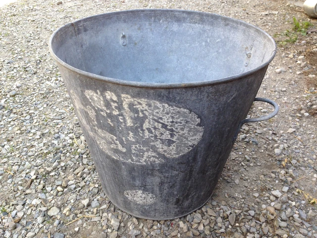 Bassine Métal L'Héritier Du Temps - Effet Zinc - Jardinière Ou Décoration - Dimensions 31,5x37,5x17,5cm