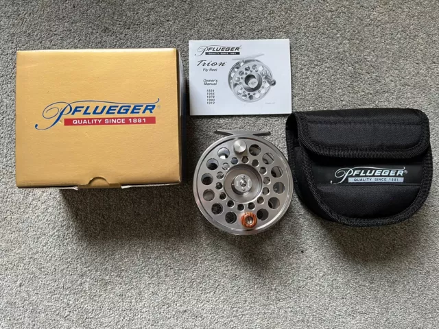 PFLUEGER TRION 2857 Trout Fly Fishing Reel & Spool Lines Case