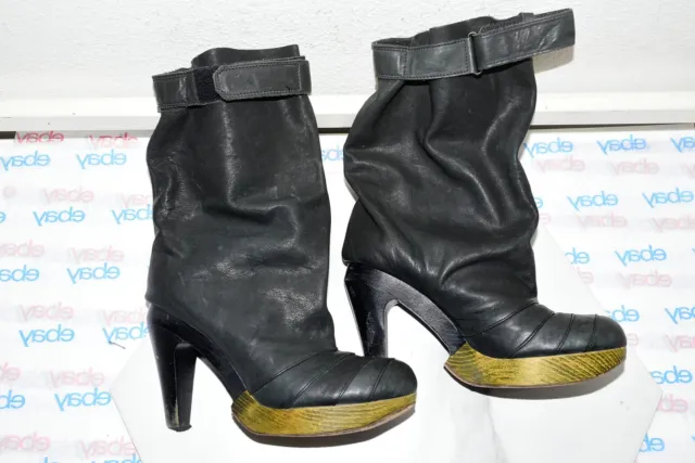 VPL by LD Tuttle Black Leather Boots Chelsea Women 39