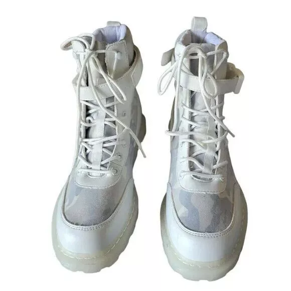 INTERNATIONAL CONCEPTS MENS Camo Boots, Camouflage 10 white lace up $35 ...