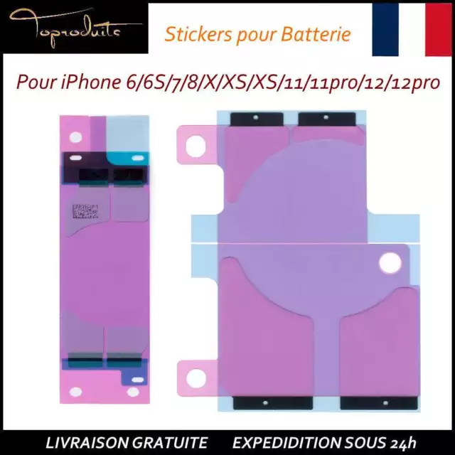 Adhésif Stickers Batterie pour iPhone 6 6S 7 8 X XR XS 11 11pro 12 12 pro 12mini