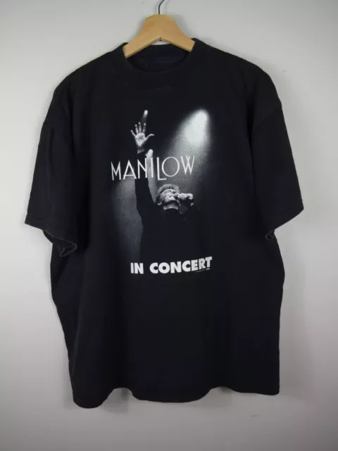 Barry Manilow Vintage 90s Live In Concert Shirt Funny Black Cotton Tee Gift Men