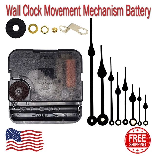 WALL CLOCK MOVEMENT Mechanism Battery Operated DIY Repair Replacement