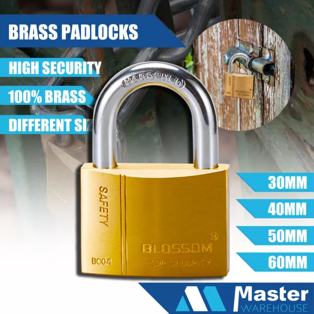 Brass Padlock 30mm 40mm 50mm 60mm Warehouse Container Garden Heavy Duty