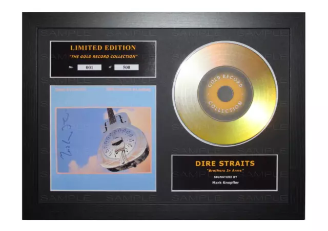 Dire Straits Signed Gold Disc Album Ltd Edition Framed Picture Memorabilia