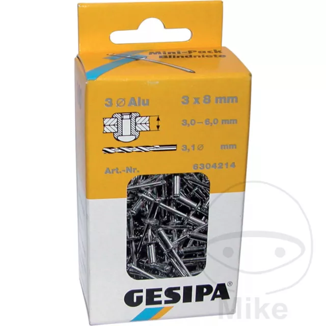 GESIPA Pack 50 rivets aveugles tête plate ronde 5 X 10