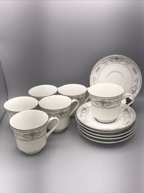 Wade Fine Porcelain China Diane Japan (6) Sets Cups And Saucers