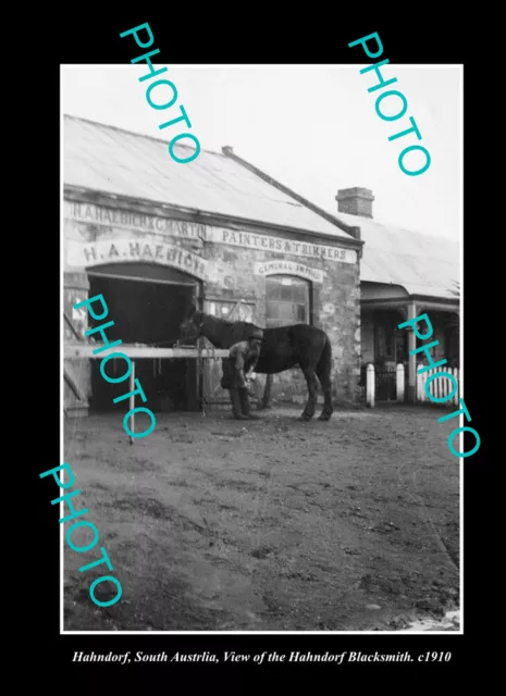 OLD LARGE HISTORIC PHOTO HAHNDORF SOUTH AUSTRALIA THE BLACKSMITH Co c1910