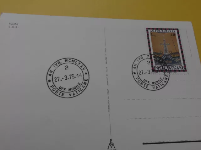 Briefmarken,Ansichtskarte aus dem Vatikan, Briefmarke und Stempel sehr gut