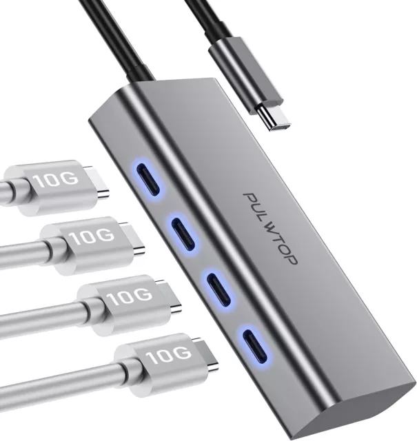 USB C Hub 4-in-1 USB C Adapter (Stromversorgung und Display nicht unterstützt) USB-C 3.2 ~ NEU