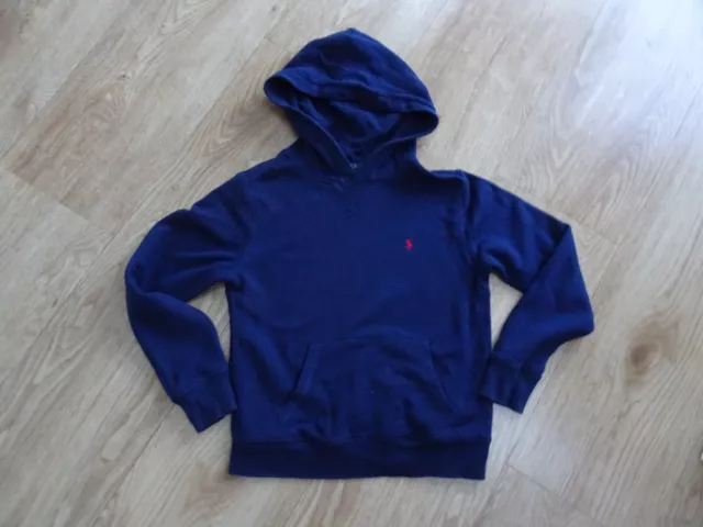 RALPH LAUREN POLO boys navy hooded sweatshirt jumper AGE 10 - 11 YEARS