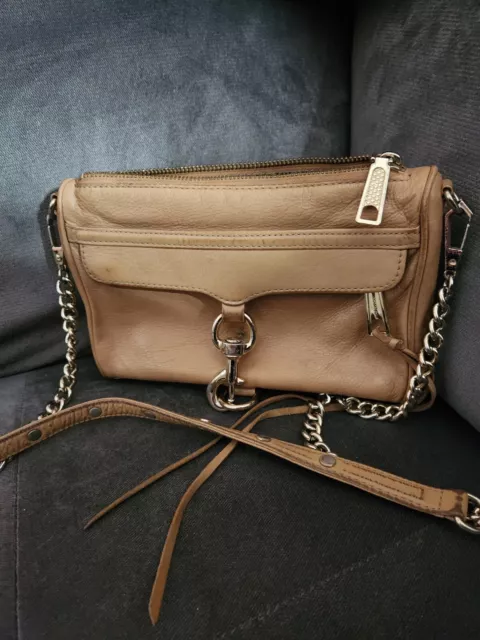 Rebecca Minkoff Camel Tan Leather MINI MAC Crossbody Bag Handbag