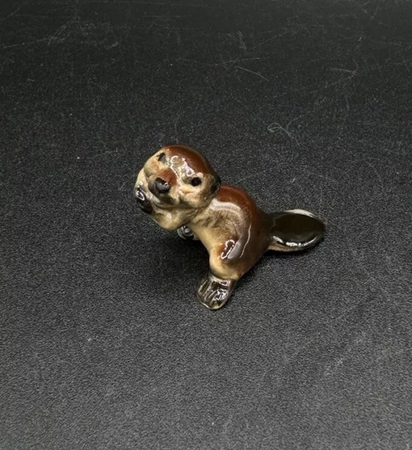 Vintage Hagen Renaker Miniature Beaver Ceramic Porcelain