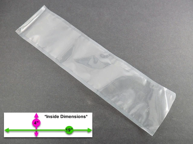 10X! Composite Vacuum Seal Bags, 4" x 19", 4 mil for Tool/Silverware/Jewelry/Lab