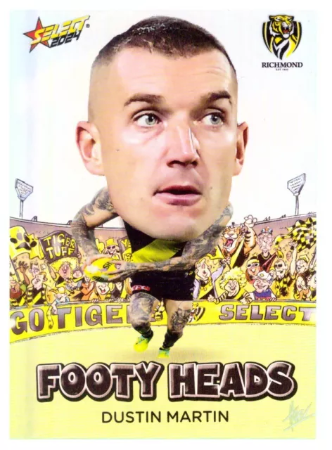 2024 Afl Select Footy Stars Footy Heads Richmond Tigers Dustin Martin Fh68