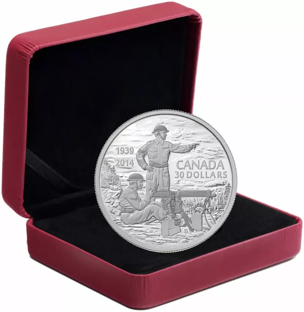 Canada 2014 $30 Declaration of WWII 75th Anniversary Pure Silver Coin