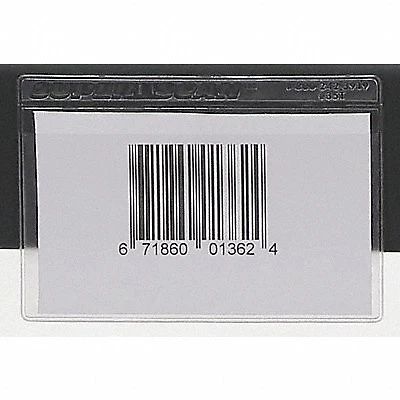 Superscan Label Holder: Slide In Label Holder, 4 in Wd, 6 in Lg, Vinyl,