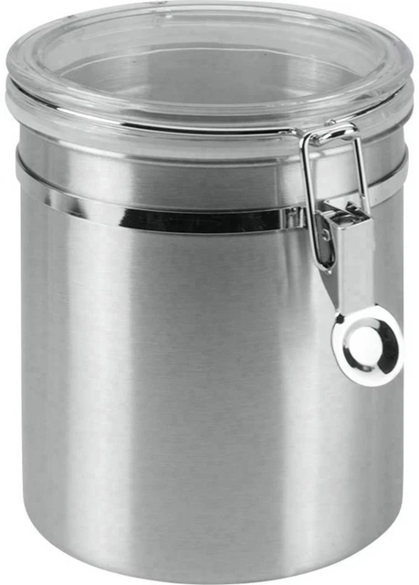 Metaltex 185311010 Vorratsdose 1 l Inox mit Acryldeckel