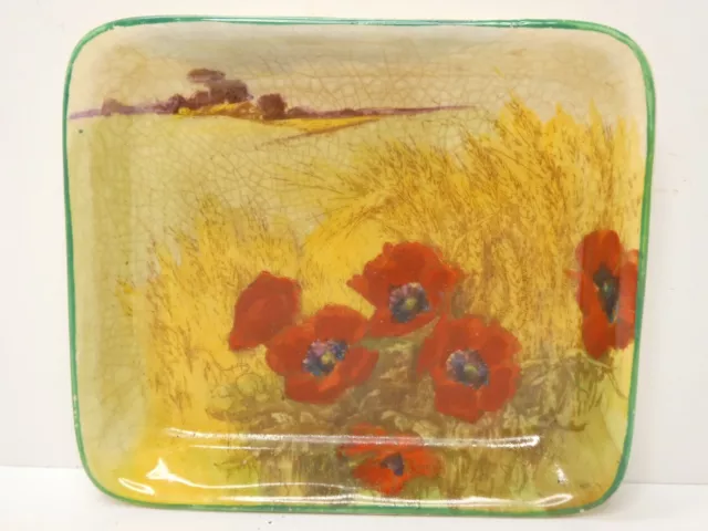 Royal Doulton Pottery Red Poppies In The Cornfield Trinket Dish Pin Plate
