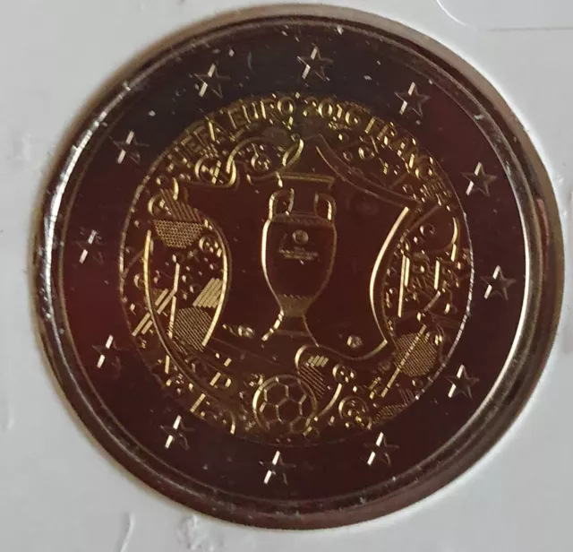 2 Euros Commemorative France 2016 - Uefa, Euro De Football