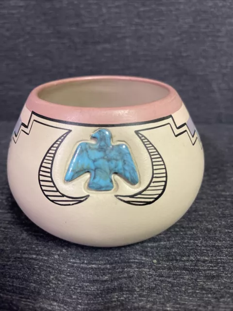 Hopi Toad Native American Pottery Jar Bowl Vessel Vase Small Handmade 3.5” Tall