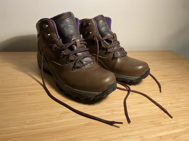 REGATTA BAINSFORD LEATHER Walking Boots Chestnut Alpine Purple