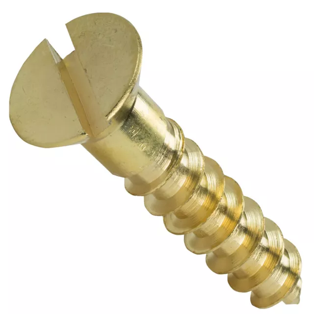 Tapping Hardware Slotted Flat Head Self Drilling Solid Brass Wood Screws