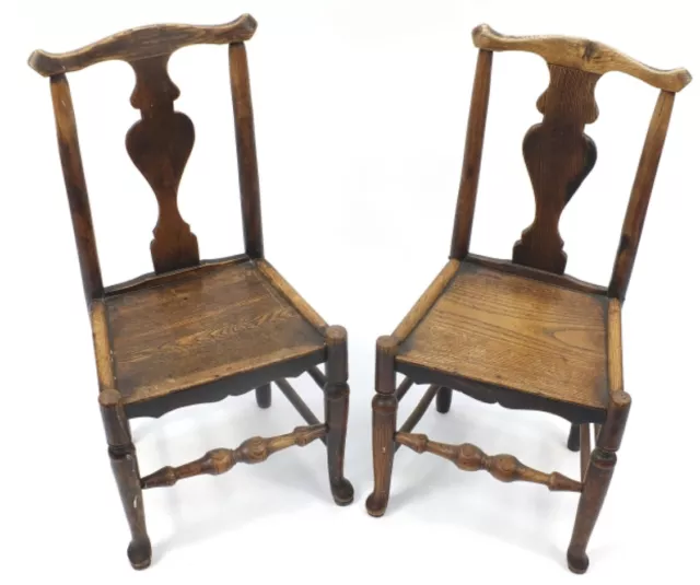 18th Century Shropshire Elm country chair pair hall dining bedroom kitchen sidex