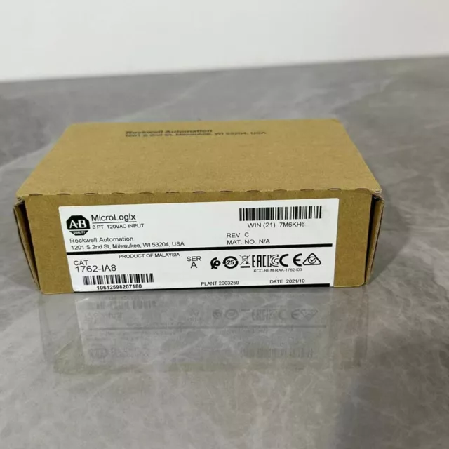 Factory Sealed  Allen Bradley 1762-IA8 MicroLogix 8 Point 120 VAC Input Module 2